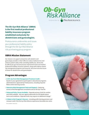 Ob-Gyn Risk Alliance Overview Flyer