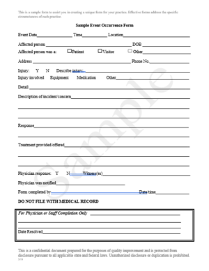 Event Occurrence Form
