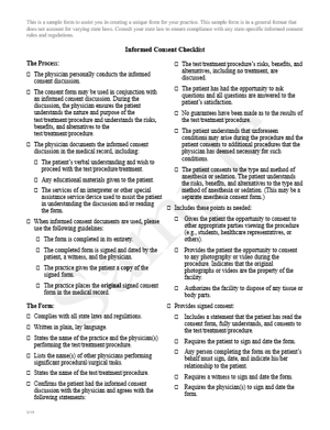 Informed Consent Checklist