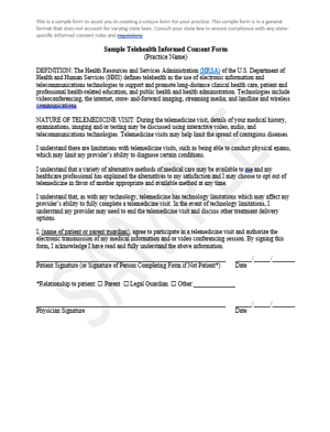 Telehealth Informed Consent Form