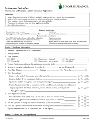 Long Term Care Application